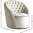 Meridian Alessio Cream Velvet Accent Chair IMAGE 6