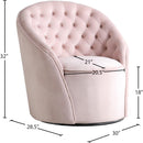 Meridian Alessio Pink Velvet Accent Chair IMAGE 6