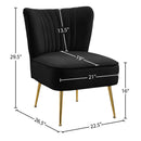 Meridian Tess Black Velvet Accent Chair IMAGE 5