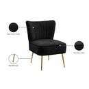 Meridian Tess Black Velvet Accent Chair IMAGE 6