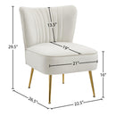Meridian Tess Cream Velvet Accent Chair IMAGE 5