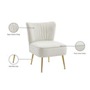 Meridian Tess Cream Velvet Accent Chair IMAGE 6