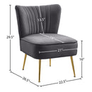 Meridian Tess Grey Velvet Accent Chair IMAGE 5
