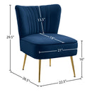 Meridian Tess Navy Velvet Accent Chair IMAGE 5