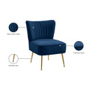 Meridian Tess Navy Velvet Accent Chair IMAGE 6
