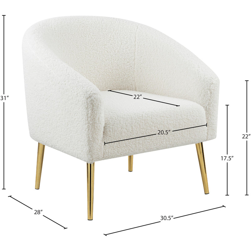 Meridian Barlow White Faux Sheepskin Fur Accent Chair IMAGE 8