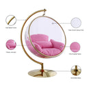 Meridian Luna Pink Fabric Acrylic Swing Bubble Accent Chair (2 Boxes) IMAGE 6