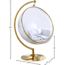 Meridian Luna White Fabric Acrylic Swing Bubble Accent Chair (2 Boxes) IMAGE 6