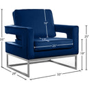 Meridian Noah Navy Velvet Accent Chair IMAGE 7