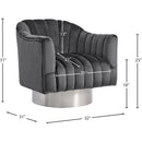 Meridian Farrah Grey Velvet Accent Chair IMAGE 5