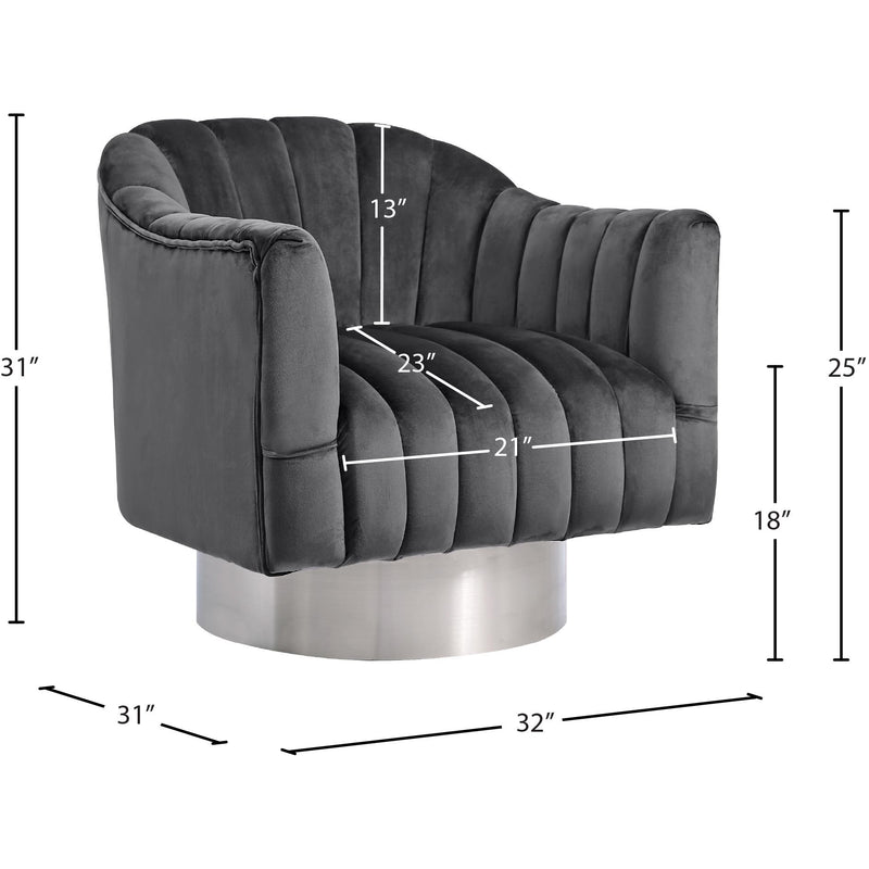 Meridian Farrah Grey Velvet Accent Chair IMAGE 5