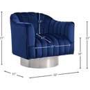 Meridian Farrah Navy Velvet Accent Chair IMAGE 5
