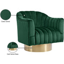 Meridian Farrah Green Velvet Accent Chair IMAGE 6