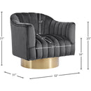 Meridian Farrah Grey Velvet Accent Chair IMAGE 5