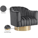 Meridian Farrah Grey Velvet Accent Chair IMAGE 6