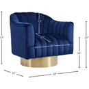 Meridian Farrah Navy Velvet Accent Chair IMAGE 5