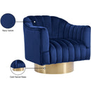 Meridian Farrah Navy Velvet Accent Chair IMAGE 6