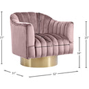 Meridian Farrah Pink Velvet Accent Chair IMAGE 5