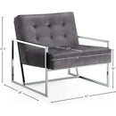Meridian Alexis Grey Velvet Accent Chair IMAGE 6