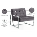 Meridian Alexis Grey Velvet Accent Chair IMAGE 7