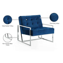 Meridian Alexis Navy Velvet Accent Chair IMAGE 7