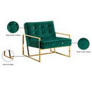 Meridian Pierre Green Velvet Accent Chair IMAGE 7