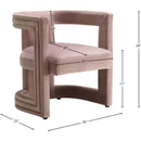 Meridian Blair Pink Velvet Accent Chair IMAGE 5