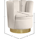 Meridian Lily Cream Velvet Accent Chair IMAGE 7