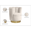 Meridian Lily Cream Velvet Accent Chair IMAGE 8