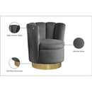 Meridian Lily Grey Velvet Accent Chair IMAGE 8