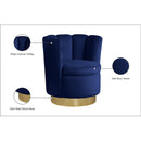 Meridian Lily Navy Velvet Accent Chair IMAGE 8