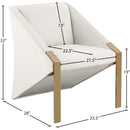 Meridian Rivet Cream Velvet Accent Chair IMAGE 5