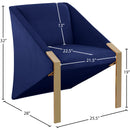 Meridian Rivet Navy Velvet Accent Chair IMAGE 5