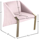 Meridian Rivet Pink Velvet Accent Chair IMAGE 5