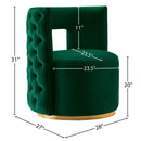 Meridian Theo Green Velvet Accent Chair IMAGE 5