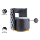 Meridian Theo Grey Velvet Accent Chair IMAGE 6