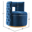 Meridian Theo Navy Velvet Accent Chair IMAGE 5