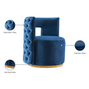 Meridian Theo Navy Velvet Accent Chair IMAGE 6