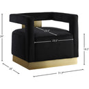 Meridian Armani Black Velvet Accent Chair IMAGE 7