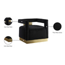 Meridian Armani Black Velvet Accent Chair IMAGE 8