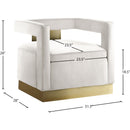 Meridian Armani Cream Velvet Accent Chair IMAGE 7
