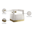 Meridian Armani Cream Velvet Accent Chair IMAGE 8