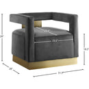 Meridian Armani Grey Velvet Accent Chair IMAGE 7