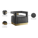 Meridian Armani Grey Velvet Accent Chair IMAGE 8