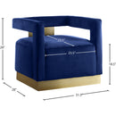 Meridian Armani Navy Velvet Accent Chair IMAGE 7