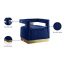 Meridian Armani Navy Velvet Accent Chair IMAGE 8