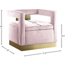 Meridian Armani Pink Velvet Accent Chair IMAGE 7