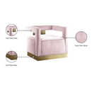 Meridian Armani Pink Velvet Accent Chair IMAGE 8