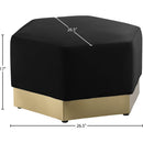 Meridian Marquis Black Velvet Ottoman IMAGE 9