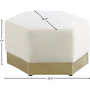 Meridian Marquis Cream Velvet Ottoman IMAGE 9